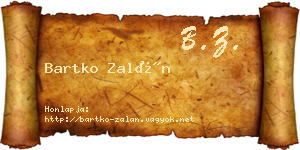 Bartko Zalán névjegykártya